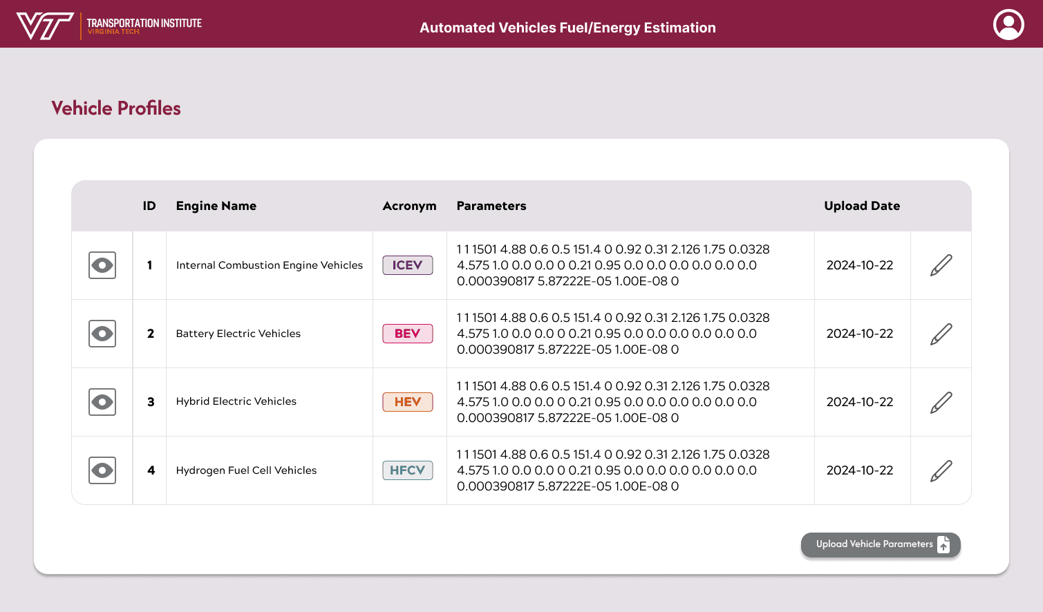 AV Fuel and Energy Estimation app