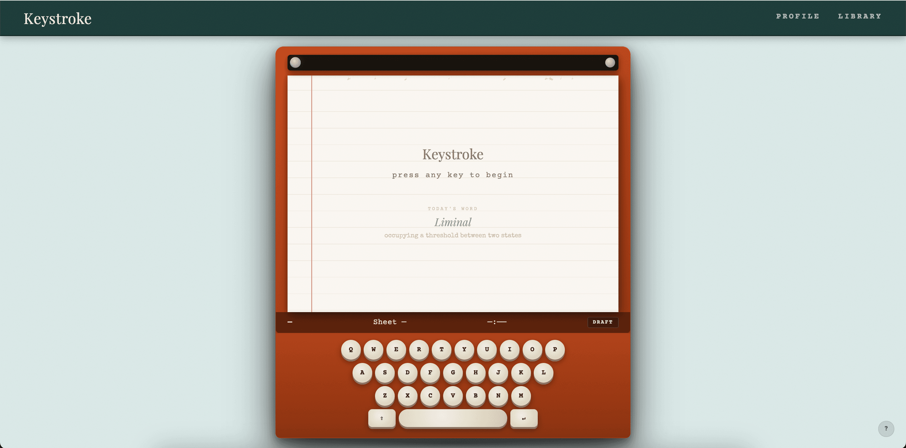 Keystroke writing tool